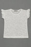 White Ruffle Sleeves T-shirt Top For Girls