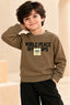 Brown Peace Jackard Fleece Fabric Sweatshirt