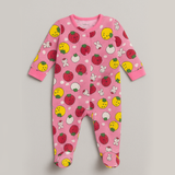 Pink Strawberry Print Romper For Winters