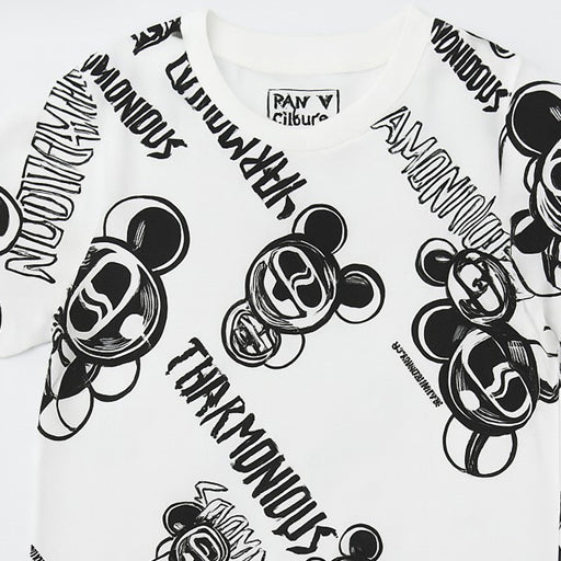 WHITE HARMONIOUS PRINT HALF SLEEVES T-SHIRT FOR BOYS