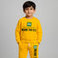 Mustard "M" Print Fleece Fabric Suit For Winters