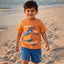 Minor Defection Peach With Blue Shorts Catch Waves Summers Suit ( 1 Order 1 Suit )
