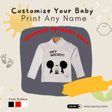 MICKEY MOUSE PRINT ON WHITE FULL SLEEVES HINECK