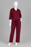 Maroon Co-ord Ribbed Fabric Suit For Women