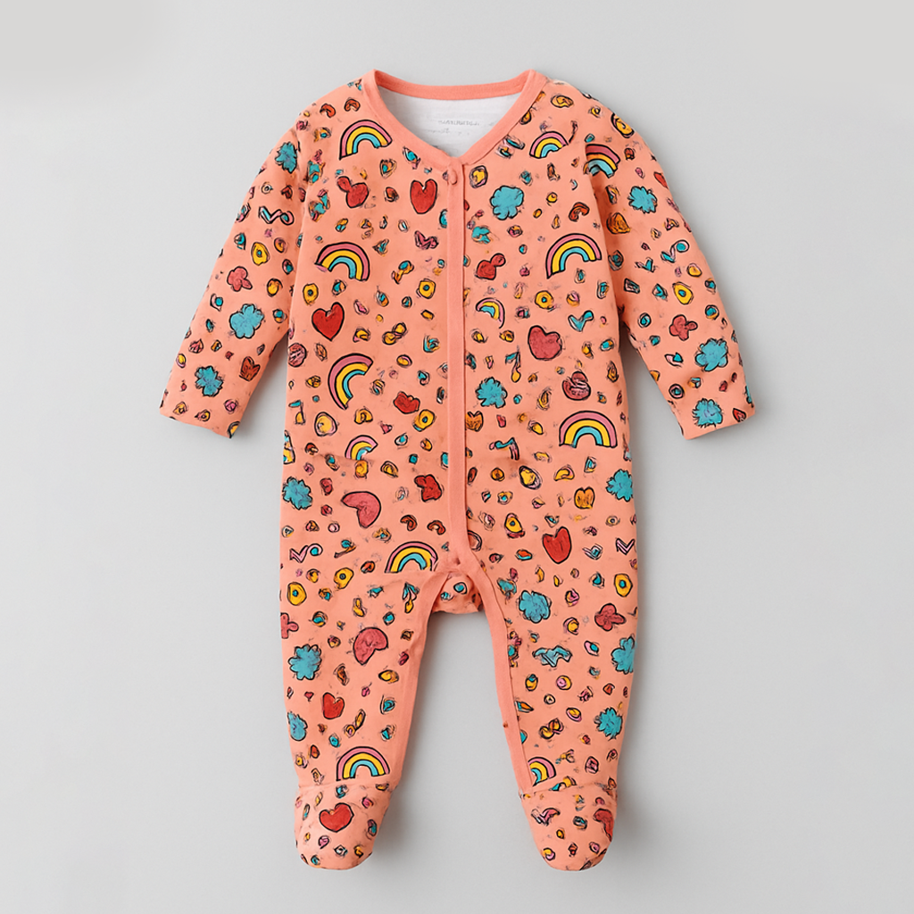 Pink Mix Things Print Romper For Winters
