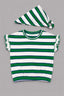 White With Green Stripe Bandana T-shirt Top For Girls