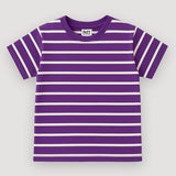 PURPLE WITH WHITE STRIPES HALF SLEEVES T-SHIRT FOR BOYS