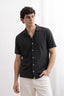 Dark Grey PK Fabric Half Sleeves Casual Shirt For Men