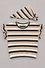 White With Brown Stripe Bandana T-shirt Top For Girls
