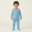 SKY BLUE HEAVY TRUCKS & EXCAVATOR PRINT FULL BODY FULL SLEEVES ROMPERS