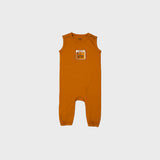 BROWN AWESOME PRINT HALF BODY ROMPER