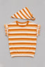 White With Orange Stripe Bandana T-shirt Top For Girls