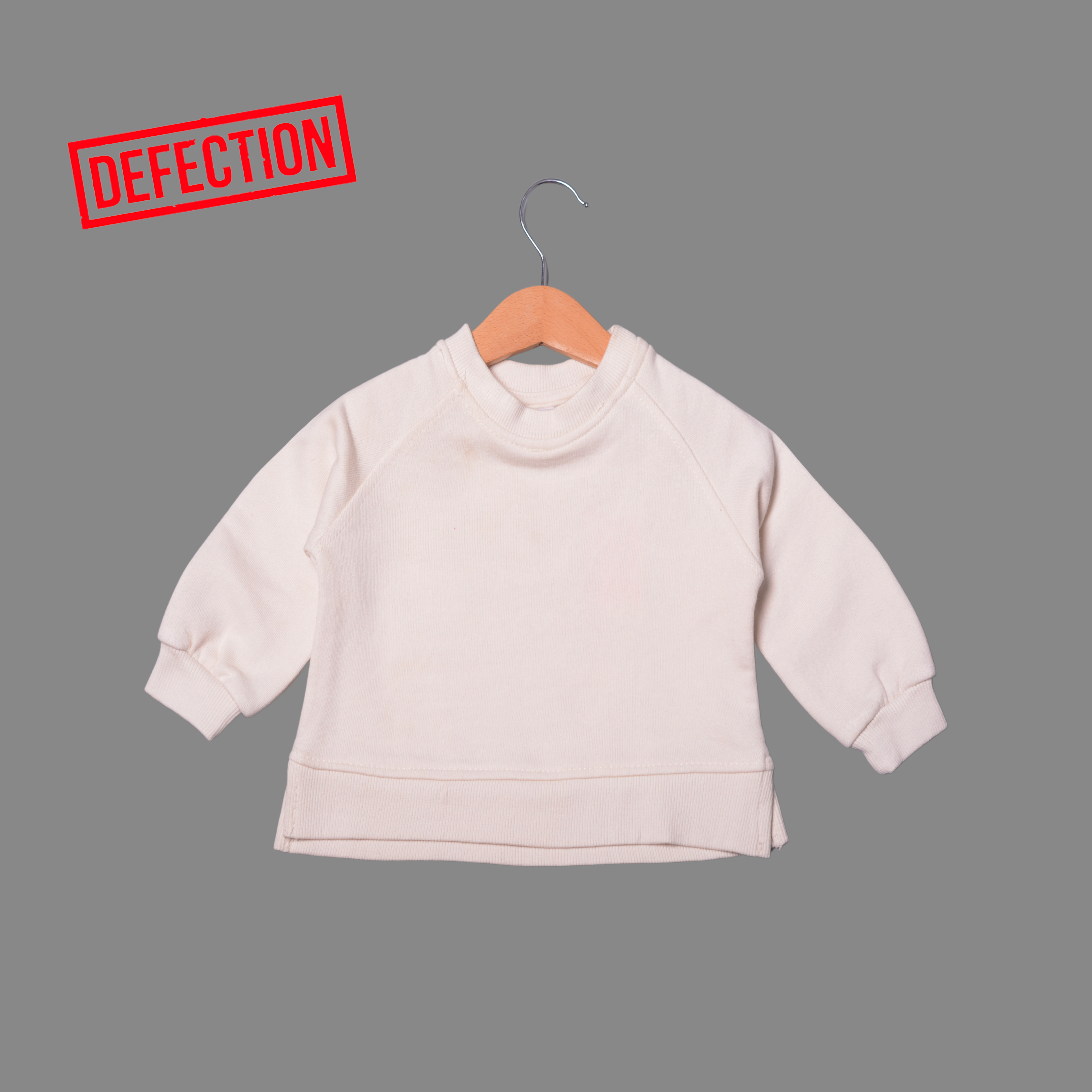 CREAM PLAIN BAGGY STYLE TERRY FABRIC SWEATSHIRT
