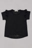 Black Burnout T-shirt Top For Girls