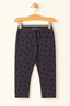 GREY FLOWERS DOUBLE BACK POCKETS HEAVY RIBBED FABRIC PAJAMA FOR GIRLS