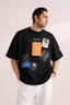 BLACK "DO YOUR JOBS" PRINT T-SHIRT FOR MEN