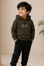 Dull Green Downtown Hoodie For Winters