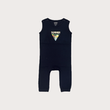 NAVY BLUE SUMMER PRINT HALF BODY ROMPER