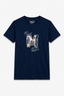 Navy Blue "M" Print T-Shirt For Women
