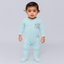 SKY BLUE SMILY FACE EMBROIDERED BOTH SIDES FULL BODY FULL SLEEVES ROMPERS
