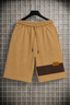 Camel Brown Double Pocket Shorts For Mens