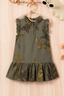 Green Leaves Print Frock For Girls