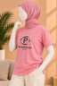 Pink Flowers Print T-Shirt For Women