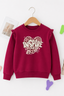 Pink Inspire Print Fleece Fabric Sweatshirt