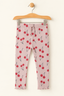 CREAM CHERRY WITH KNOT HEAVY RIBBED FABRIC PAJAMA FOR GIRLS