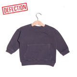 DULL BLACK FRONT POCKETS BAGGY STYLE SWEATSHIRT