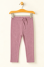 BABY PINK WITH KNOT RIBBED FABRIC PLAIN PAJAMA TROUSER