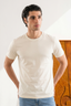 CREAM PLAIN T-SHIRT FOR MEN