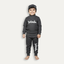 Charcoal Panda Print Ribbed Fabric Suit For Winters