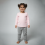 Hazel Grey Polka Dots Print Ribbed Pajama Trouser