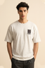 Ash Grey "Wanted" Print T-Shirt For Men