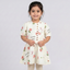 Cream With Rose Print Frock For Girls