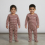 White With Maroon Panda Stripes Romper For Winters