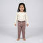 BROWN FLOWERS PRINT WITH POCKET RIBBED FABRIC PAJAMA TROUSER