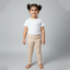 Cream Fril Ribbed Pajama Trouser