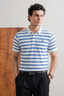 White With Blue Stripes Polo For Men