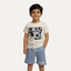 White "Blue Goal" Print Cotton Jersy Suit For Boys