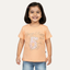 Peach 5 Print T-shirt Top For Girls