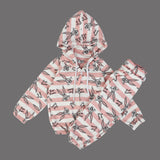 PINK HOODIE BUGS BUNNY PRINTED TERRY FABRIC SUIT FOR WINTERS