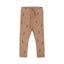 LIGHT BROWN FLOWERS PRINTED RIBBED FABRIC TROUSER PAJAMA