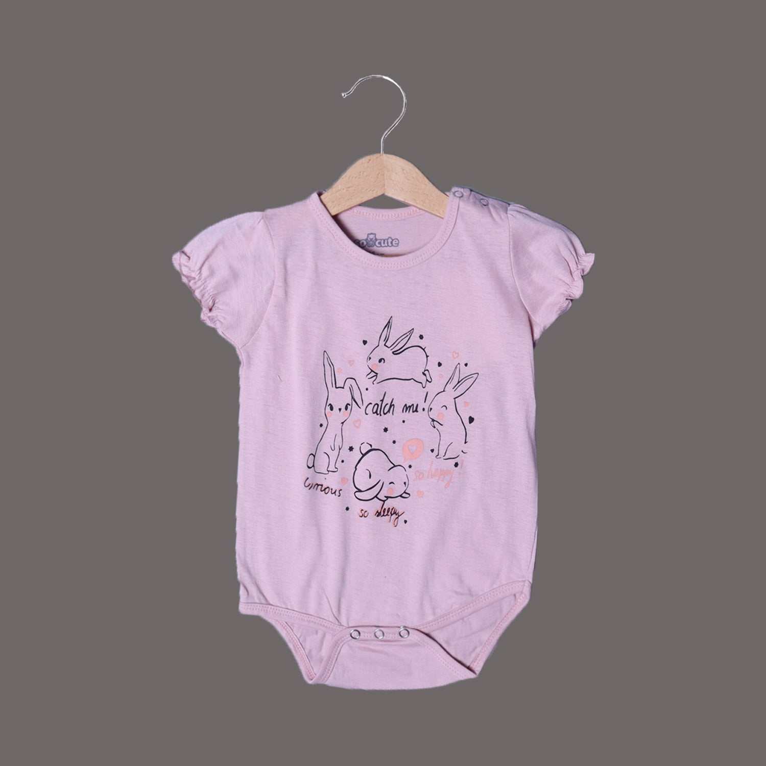 PINK RABBIT CATCH ME HALF BODY HALF SLEEVES ROMPER