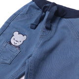 GREY BEARS EMBROIDERED WITH DENIM TROUSER SUIT FOR GIRLS