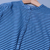 BLUE WITH BLUE STRIPES COTTON JERSY FABRIC FULL BODY FULL SLEEVES ROMPER