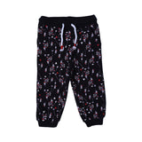 BLACK HEART FLOWERS PRINT JOGGER PANTS TROUSER FOR WINTERS