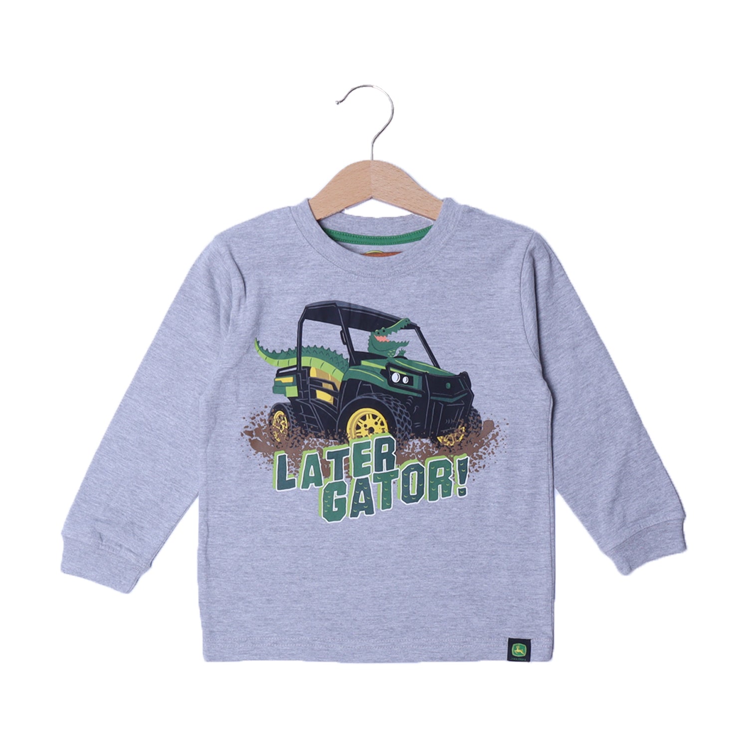 LIGHT GREY LATOR GATOR PRINTED FULL SLEEVES T-SHIRT