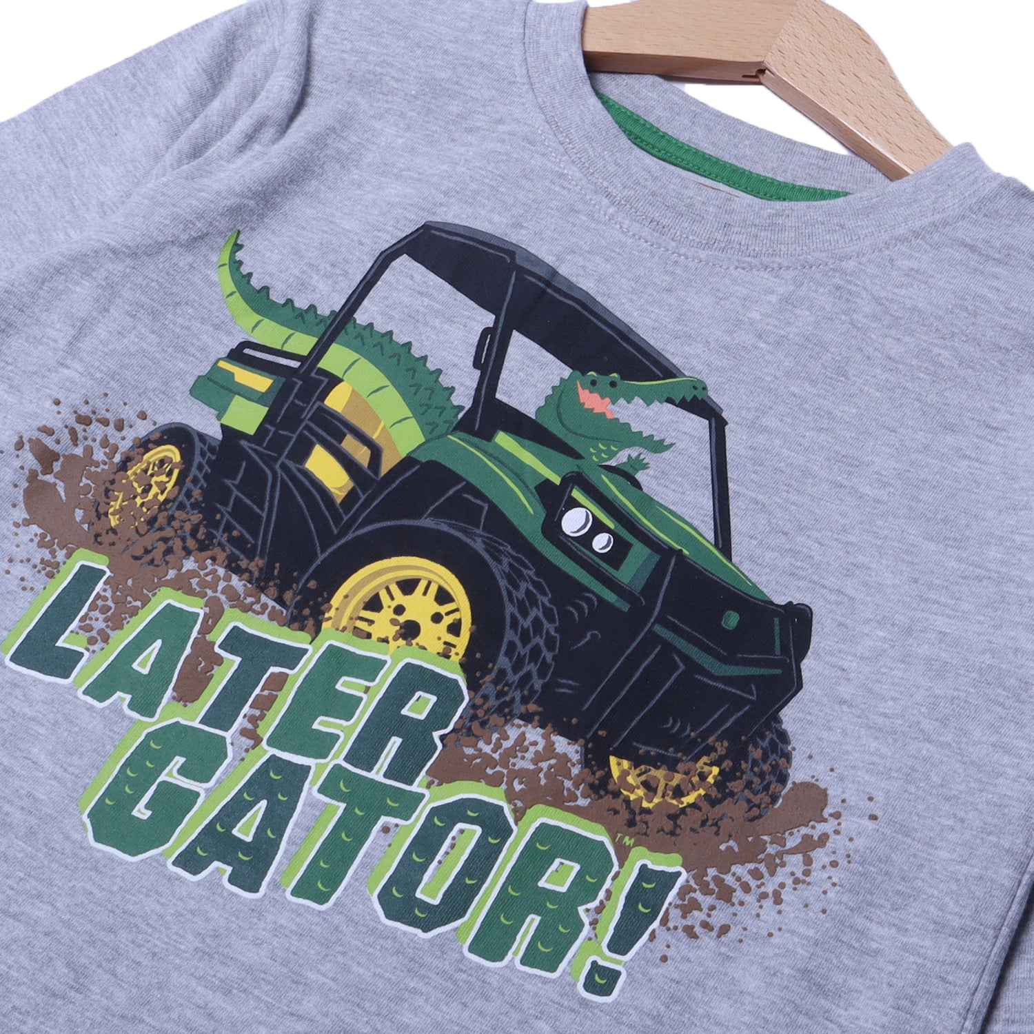 LIGHT GREY LATOR GATOR PRINTED FULL SLEEVES T-SHIRT